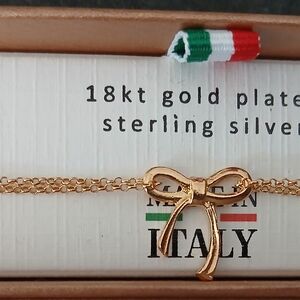 New In Box Mia Fiore 18K Gold Plated Bow Bracelet